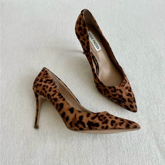 Steve Madden Leopard Print Pointed Toe Stiletto Pumps Size 6 - Picture 1 of 10